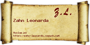 Zahn Leonarda névjegykártya